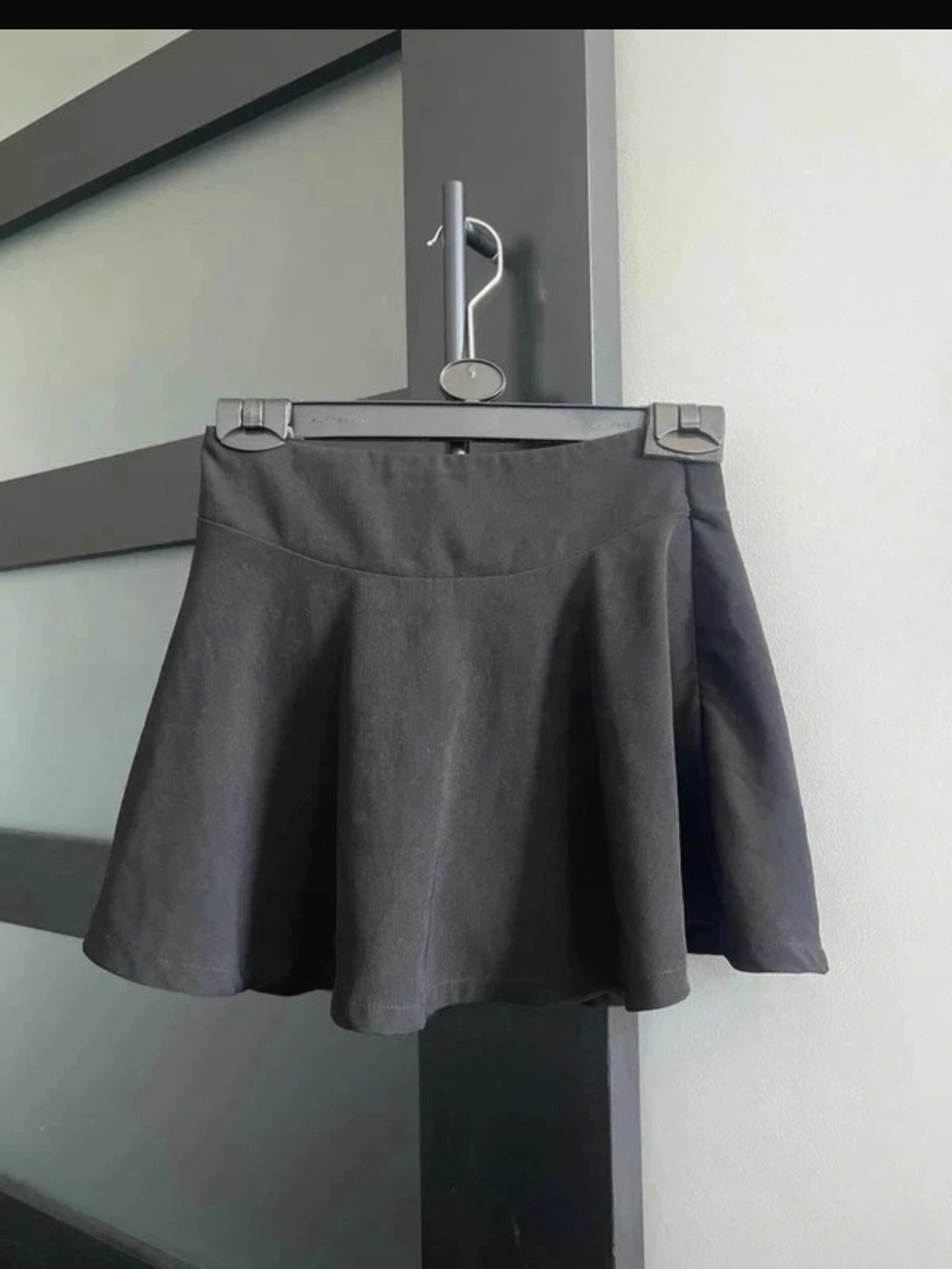 Black mini skirt with build in shirts - Flared - Classic A-Line Mini
